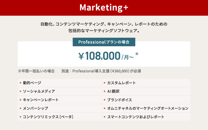 HubSpotのMarketingPlusプラン