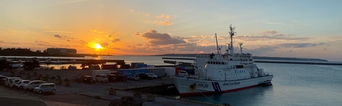 宮古島オフィスでの夕方の景色